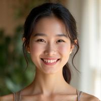 Portrait of Elara Vance, a serene meditation teacher