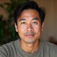 Portrait of Kai Chen, a focused meditation teacher
