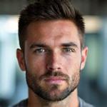 David in a strong yoga pose, representing increased flexibility